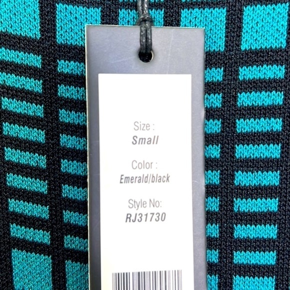 Romeo & Juliet Couture - NWT Emerald & Black Plaid Peplum Midi Dress Size Small - Picture 11 of 13